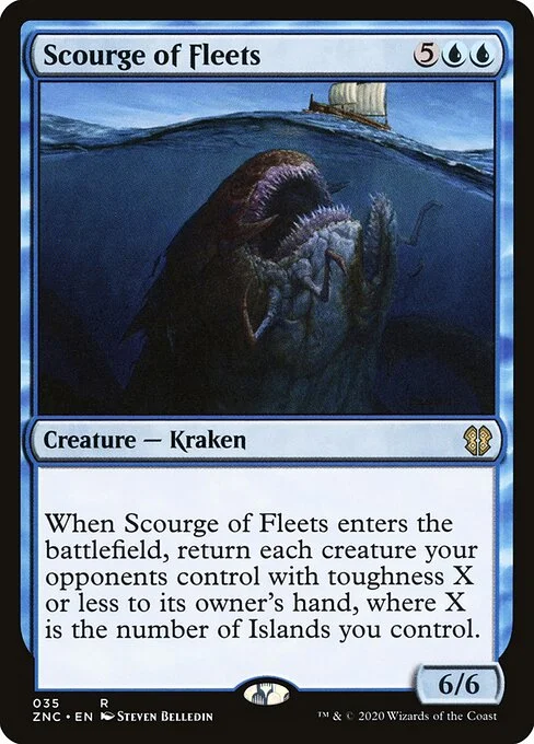 Scourge of Fleets, carta Magic di tipo Creature — Kraken illustrata da Steven Belledin
