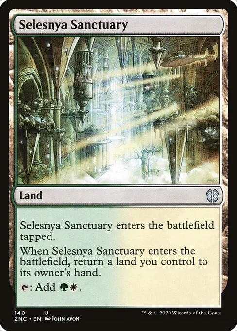 Selesnya Sanctuary, carta Magic di tipo Land illustrata da John Avon