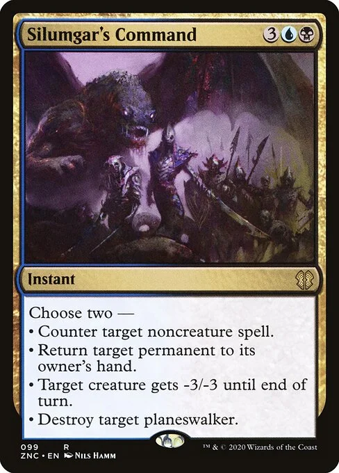 Silumgar's Command, carta Magic di tipo Instant illustrata da Nils Hamm