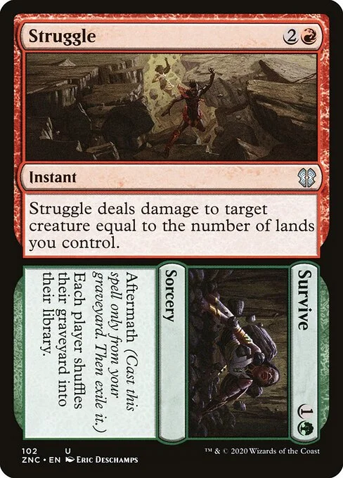 Struggle // Survive, carta Magic di tipo Instant // Sorcery illustrata da Eric Deschamps