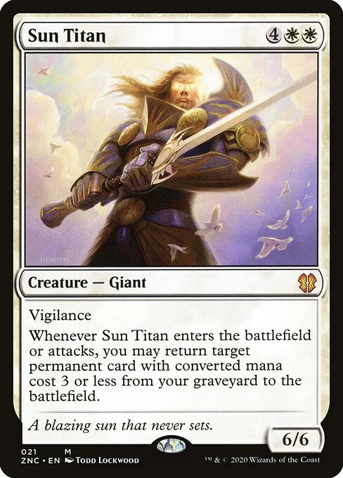 Sun Titan, carta Magic di tipo Creature — Giant illustrata da Todd Lockwood