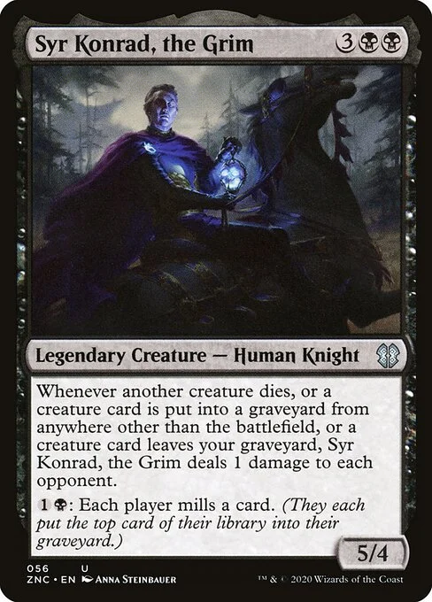 Syr Konrad, the Grim, carta Magic di tipo Legendary Creature — Human Knight illustrata da Anna Steinbauer
