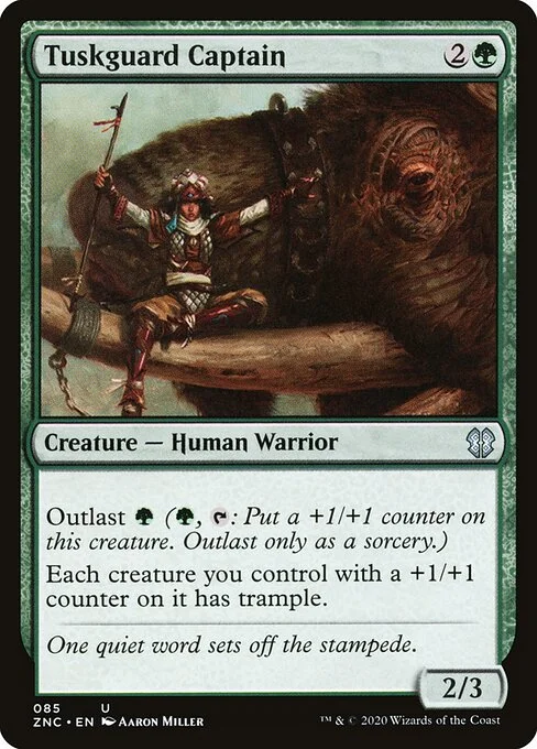 Tuskguard Captain, carta Magic di tipo Creature — Human Warrior illustrata da Aaron Miller