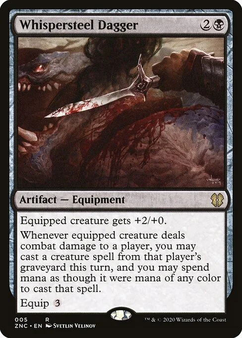 Whispersteel Dagger, carta Magic di tipo Artifact — Equipment illustrata da Svetlin Velinov