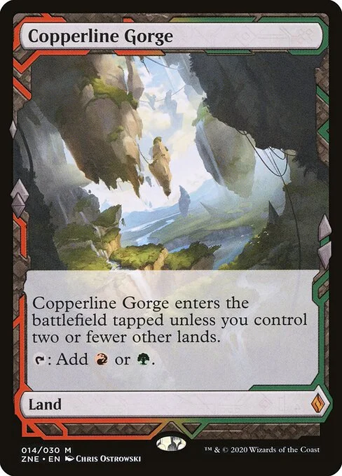 Copperline Gorge, carta Magic di tipo Land illustrata da Chris Ostrowski