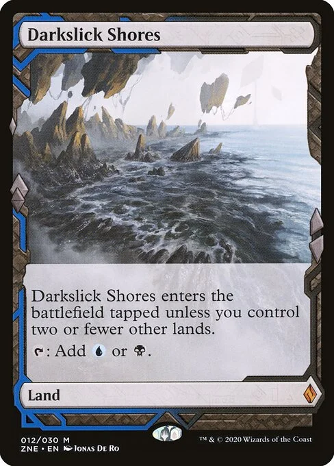 Darkslick Shores, carta Magic di tipo Land illustrata da Jonas De Ro