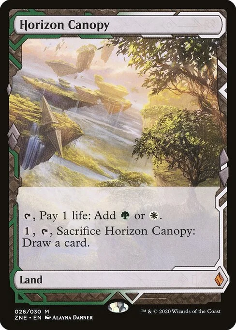 Horizon Canopy, carta Magic di tipo Land illustrata da Alayna Danner