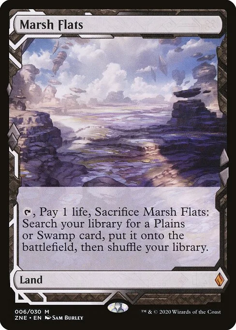Marsh Flats, carta Magic di tipo Land illustrata da Sam Burley