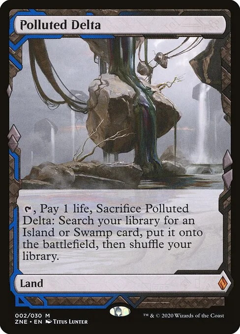 Polluted Delta, carta Magic di tipo Land illustrata da Titus Lunter