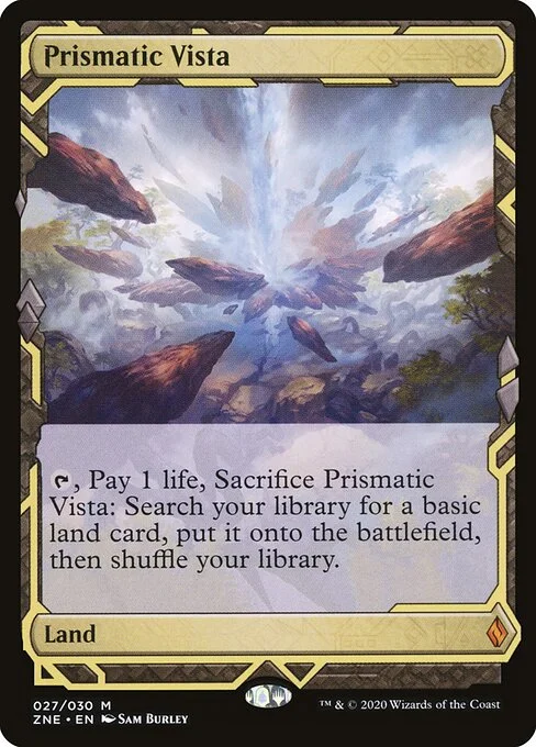 Prismatic Vista, carta Magic di tipo Land illustrata da Sam Burley