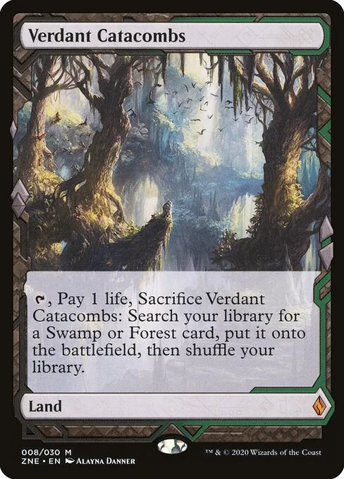 Verdant Catacombs, carta Magic di tipo Land illustrata da Alayna Danner