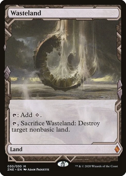 Wasteland, carta Magic di tipo Land illustrata da Adam Paquette