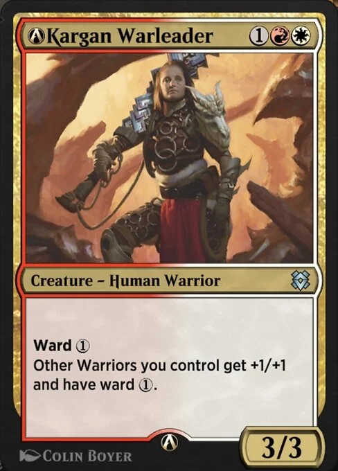 A-Kargan Warleader, carta Magic di tipo Creature — Human Warrior illustrata da Colin Boyer