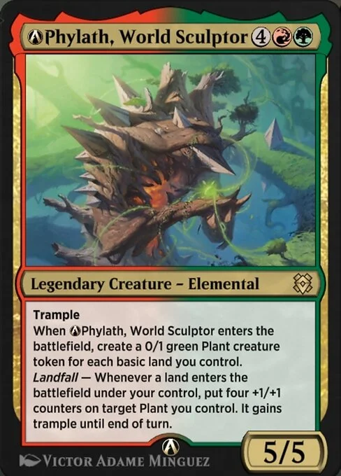 A-Phylath, World Sculptor, carta Magic di tipo Legendary Creature — Elemental illustrata da Victor Adame Minguez