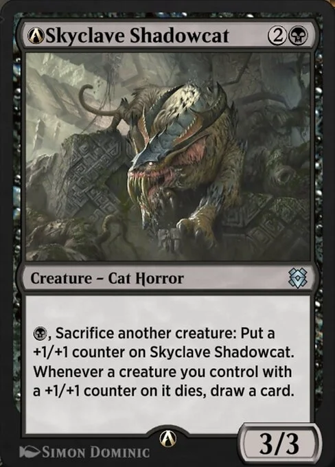 A-Skyclave Shadowcat, carta Magic di tipo Creature — Cat Horror illustrata da Simon Dominic