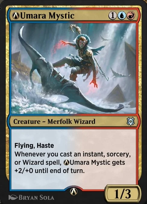 A-Umara Mystic, carta Magic di tipo Creature — Merfolk Wizard illustrata da Bryan Sola