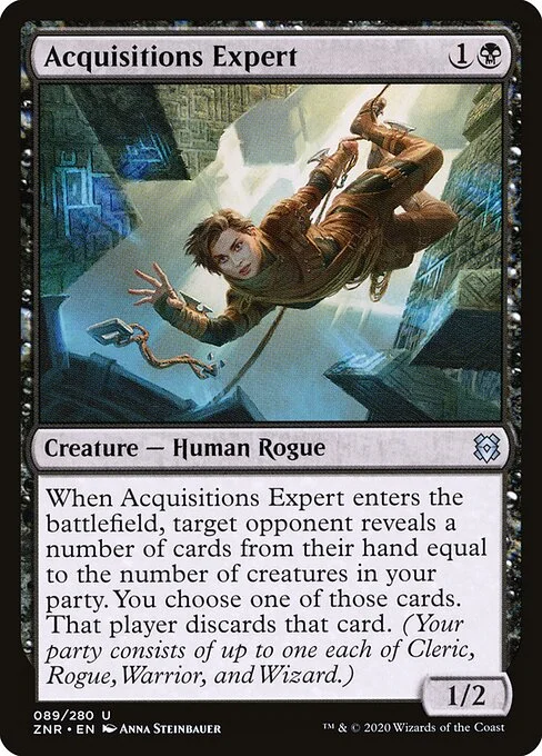 Acquisitions Expert, carta Magic di tipo Creature — Human Rogue illustrata da Anna Steinbauer