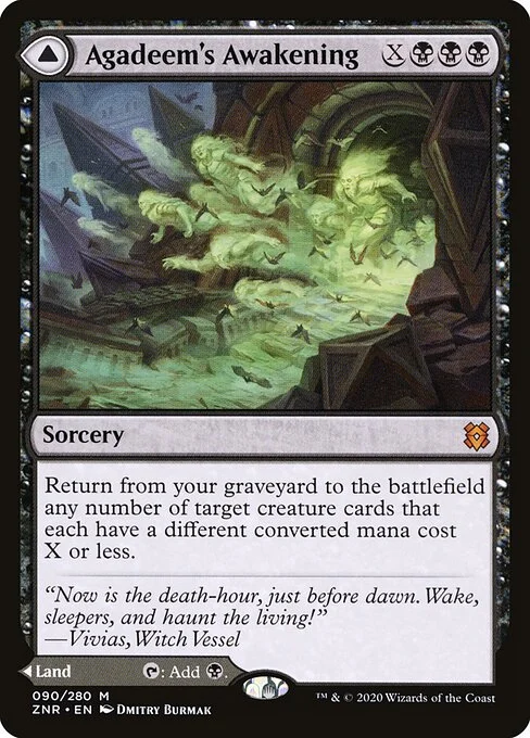 Agadeem's Awakening // Agadeem, the Undercrypt, carta Magic di tipo Sorcery // Land illustrata da Dmitry Burmak