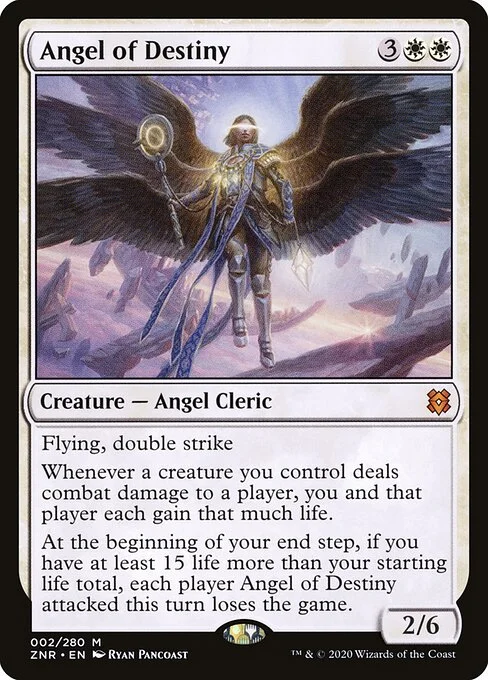 Angel of Destiny, carta Magic di tipo Creature — Angel Cleric illustrata da Ryan Pancoast