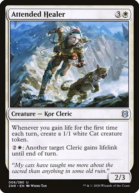 Attended Healer, carta Magic di tipo Creature — Kor Cleric illustrata da Wisnu Tan