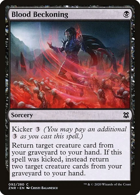 Blood Beckoning, carta Magic di tipo Sorcery illustrata da Cristi Balanescu