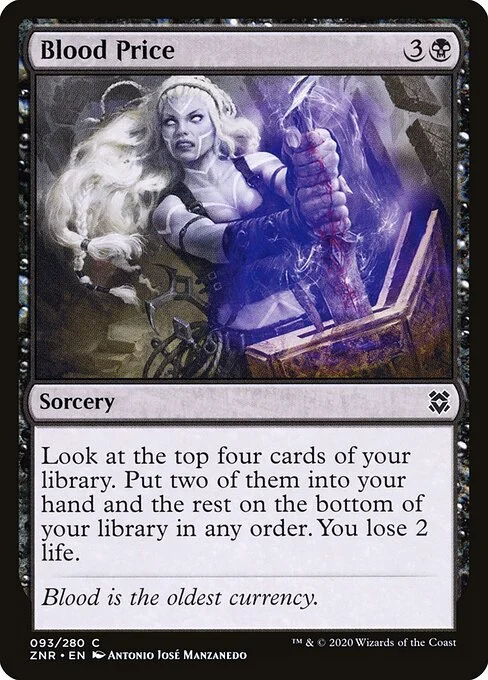 Blood Price, carta Magic di tipo Sorcery illustrata da Antonio José Manzanedo