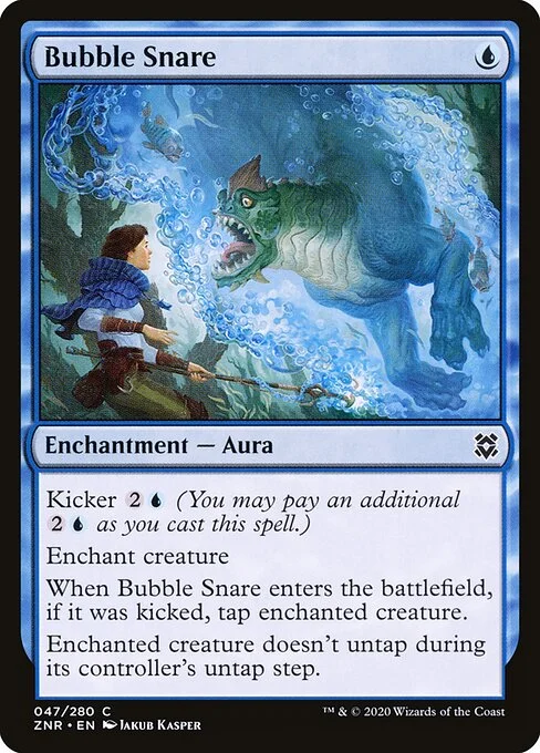 Bubble Snare, carta Magic di tipo Enchantment — Aura illustrata da Jakub Kasper