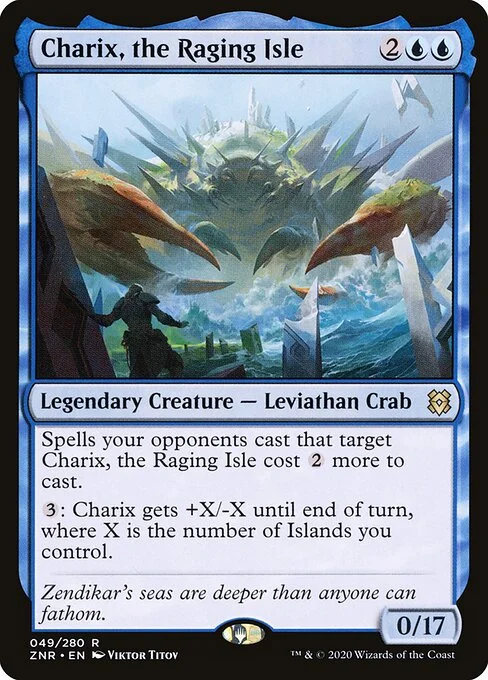 Charix, the Raging Isle, carta Magic di tipo Legendary Creature — Leviathan Crab illustrata da Viktor Titov
