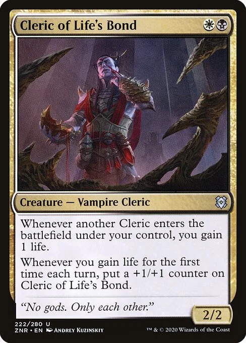 Cleric of Life's Bond, carta Magic di tipo Creature — Vampire Cleric illustrata da Andrey Kuzinskiy
