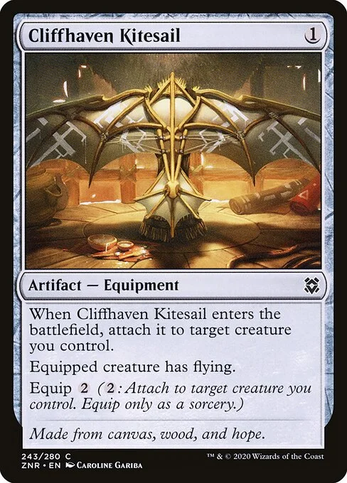 Cliffhaven Kitesail, carta Magic di tipo Artifact — Equipment illustrata da Caroline Gariba