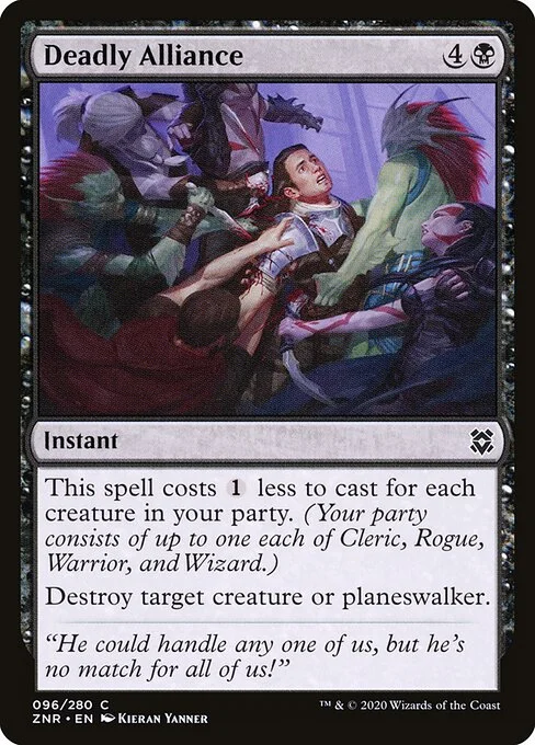 Deadly Alliance, carta Magic di tipo Instant illustrata da Kieran Yanner