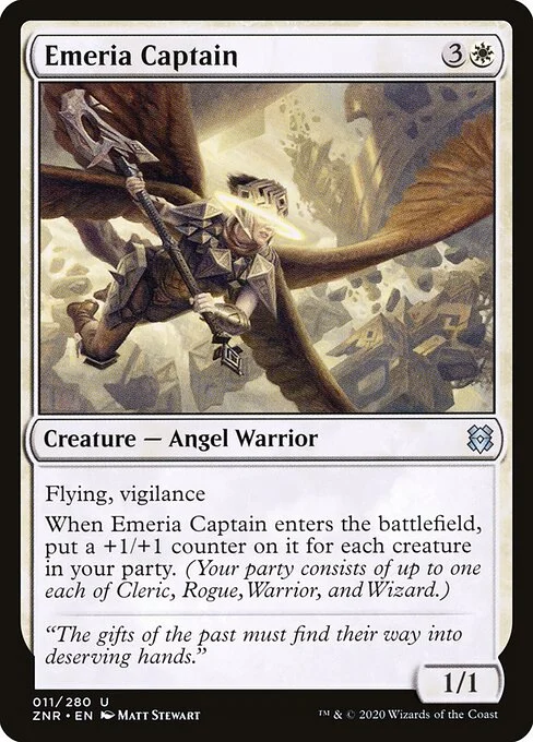 Emeria Captain, carta Magic di tipo Creature — Angel Warrior illustrata da Matt Stewart