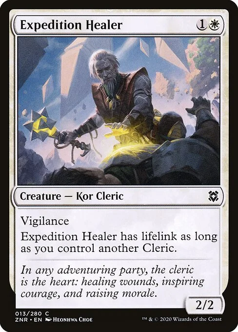 Expedition Healer, carta Magic di tipo Creature — Kor Cleric illustrata da Heonhwa