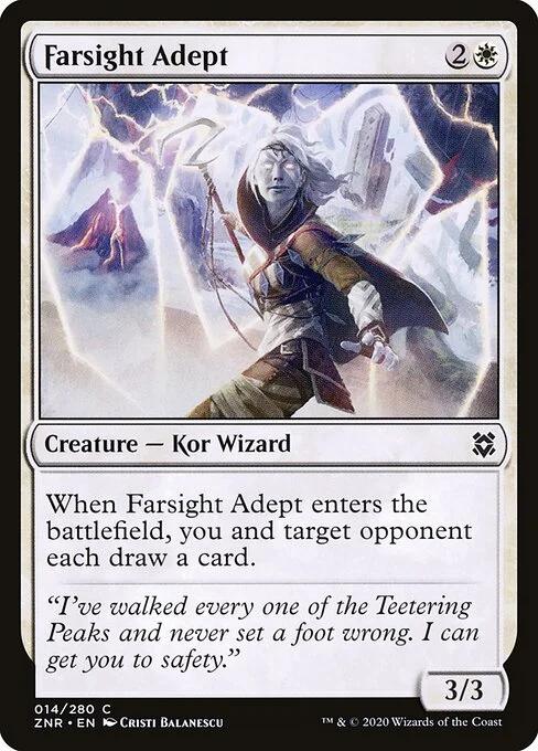 Farsight Adept, carta Magic di tipo Creature — Kor Wizard illustrata da Cristi Balanescu