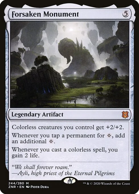 Forsaken Monument, carta Magic di tipo Legendary Artifact illustrata da Piotr Dura