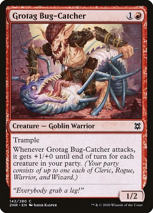 Grotag Bug-Catcher, carta Magic di tipo Creature — Goblin Warrior illustrata da Jakub Kasper