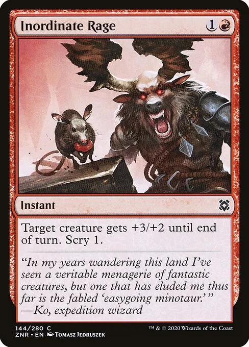 Inordinate Rage, carta Magic di tipo Instant illustrata da Tomasz Jedruszek