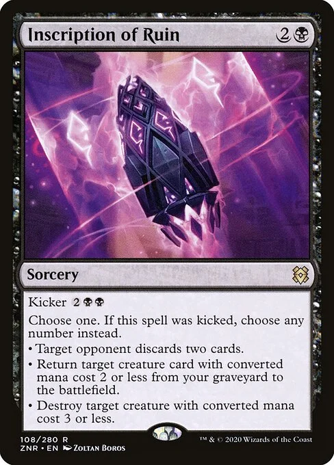 Inscription of Ruin, carta Magic di tipo Sorcery illustrata da Zoltan Boros
