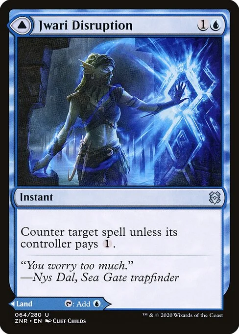 Jwari Disruption // Jwari Ruins, carta Magic di tipo Instant // Land illustrata da Cliff Childs