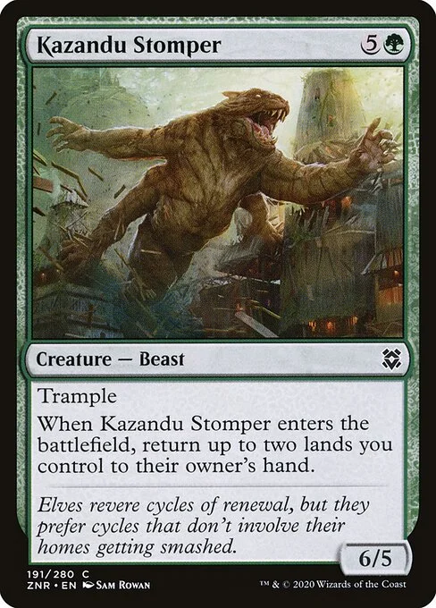 Kazandu Stomper, carta Magic di tipo Creature — Beast illustrata da Sam Rowan