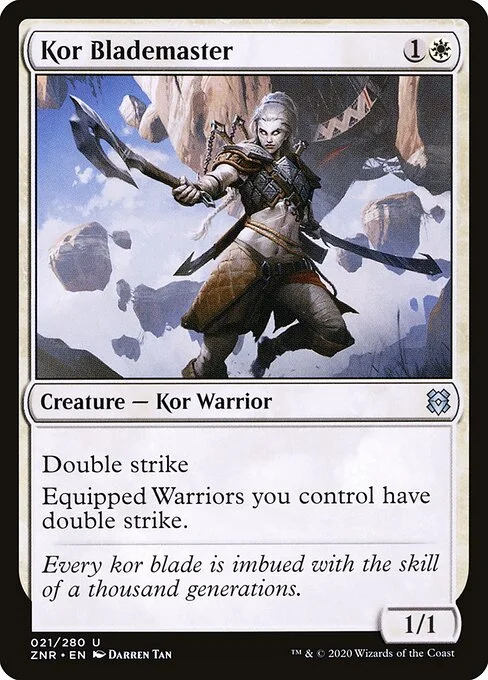 Kor Blademaster, carta Magic di tipo Creature — Kor Warrior illustrata da Darren Tan