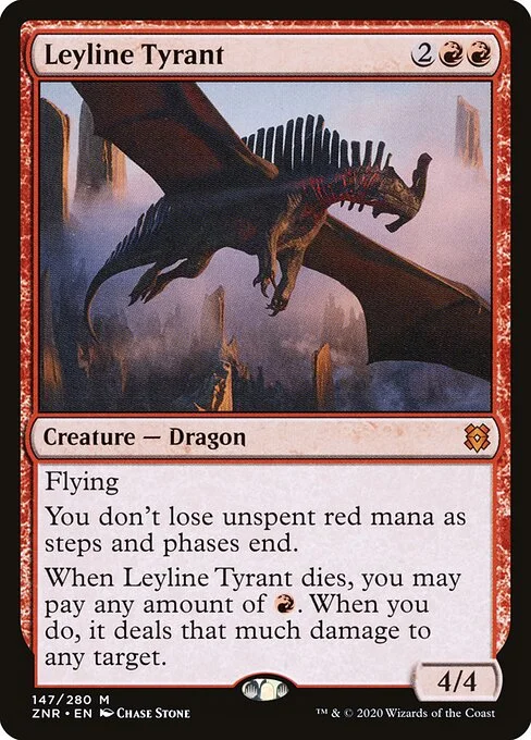 Leyline Tyrant, carta Magic di tipo Creature — Dragon illustrata da Chase Stone