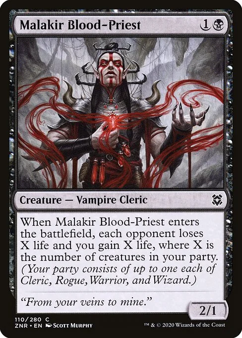 Malakir Blood-Priest, carta Magic di tipo Creature — Vampire Cleric illustrata da Scott Murphy