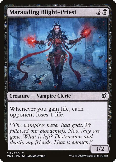 Marauding Blight-Priest, carta Magic di tipo Creature — Vampire Cleric illustrata da Caio Monteiro