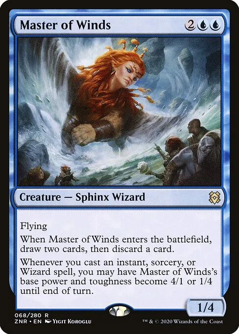 Master of Winds, carta Magic di tipo Creature — Sphinx Wizard illustrata da Yigit Koroglu