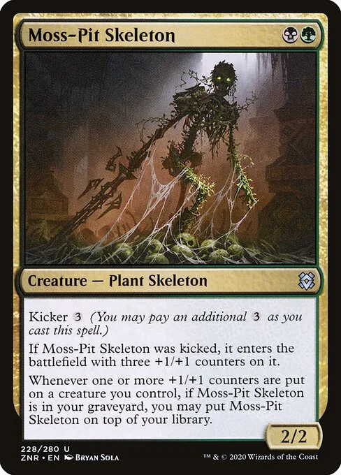 Moss-Pit Skeleton, carta Magic di tipo Creature — Plant Skeleton illustrata da Bryan Sola