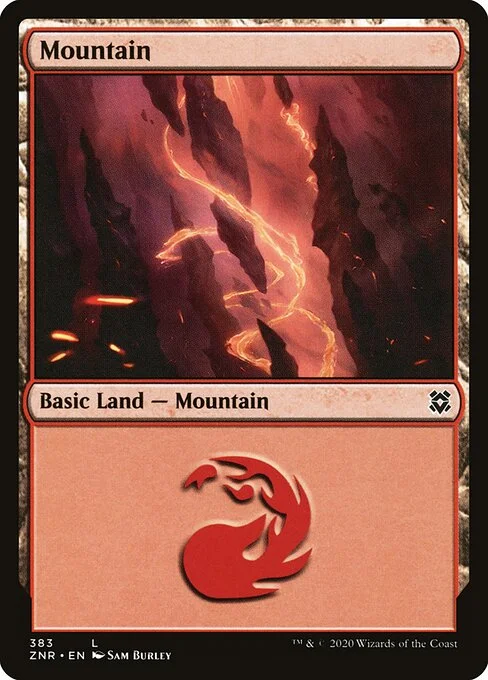 Mountain, carta Magic di tipo Basic Land — Mountain illustrata da Sam Burley