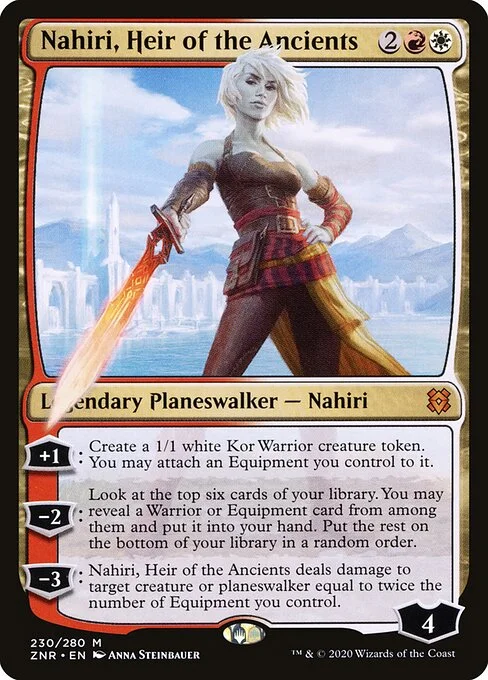 Nahiri, Heir of the Ancients, carta Magic di tipo Legendary Planeswalker — Nahiri illustrata da Anna Steinbauer