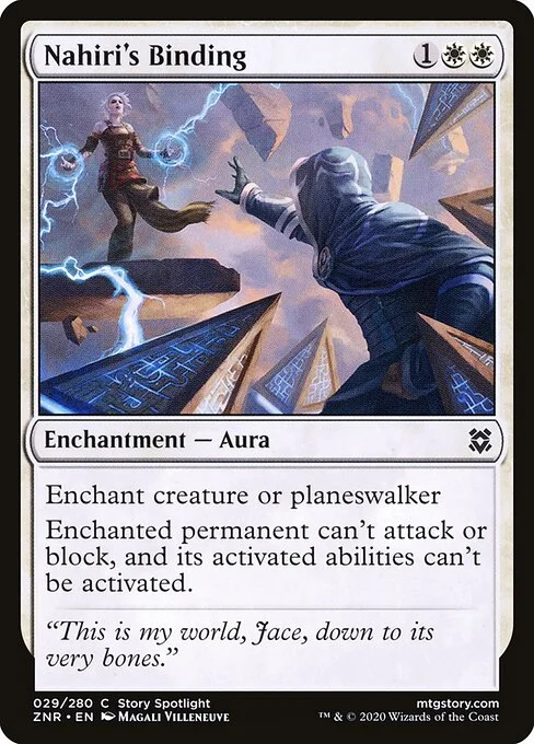 Nahiri's Binding, carta Magic di tipo Enchantment — Aura illustrata da Magali Villeneuve