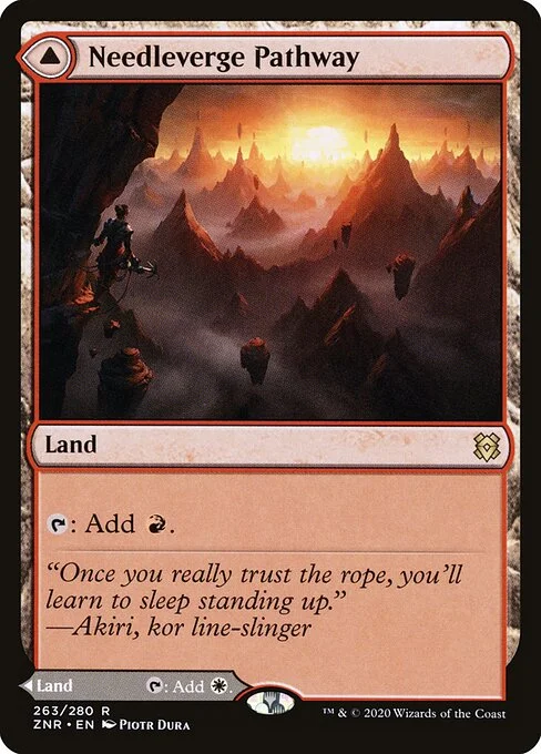 Needleverge Pathway // Pillarverge Pathway, carta Magic di tipo Land // Land illustrata da Piotr Dura
